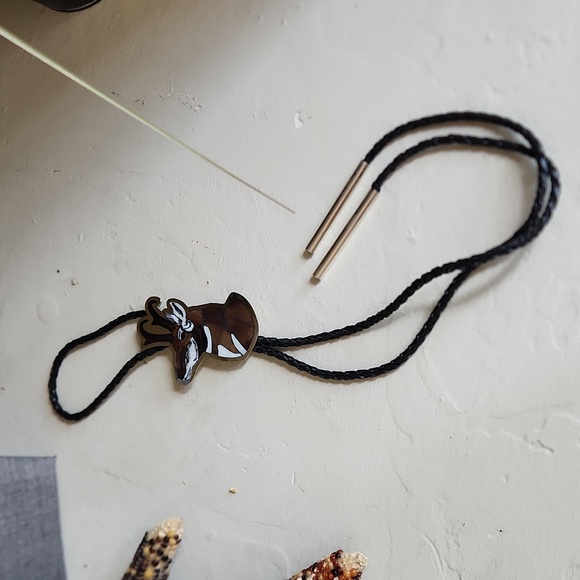 Amazing NWOT Native American Zuni Inlaid Antelope Bolo by Dale Edaakie ♥️🦌🎁 - Picture 9 of 13